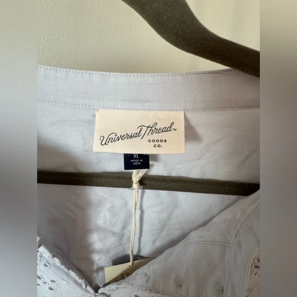 Universal Thread blue colored eyelet cotton dress size XL NEW WITH TAGS - Picture 2 of 9